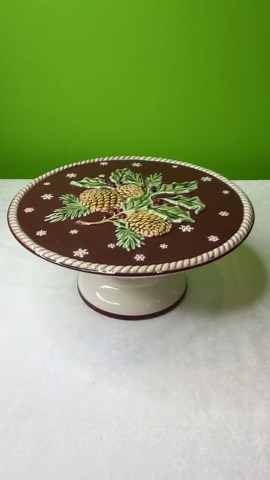 Possibly Vintage Grasslands Road Holly Traditions Musical Cake Plate ~ Works! One Small Imperfection ~ See Photo ~ Bottom Crazing - Etsy
