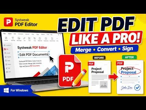 Systweak PDF Editor Tutorial for Beginners | Edit, Merge & Manage PDF Files Easily