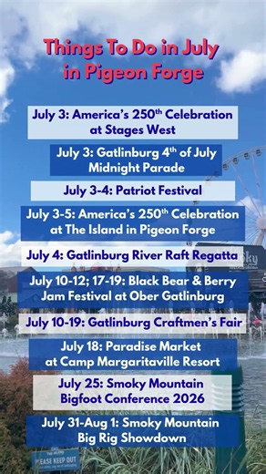 Things To Do in July in Pigeon Forge