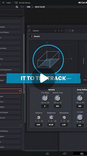 Video Editing Blueprint on Instagram: "Cut your songs anywhere with reverb in DaVinci Resolve #davinciresolve #videoediting #videoeditor"