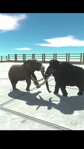Mammoth Fights Elephant!!! #shorts