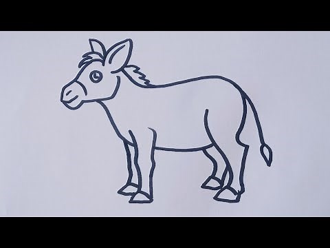 How to draw a Donkey 🐴 easy step by step/ Animal drawing