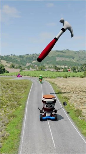 FUNNY AND CRAZY CARS VS CLAW HAMMER IN BeamNG.Drive