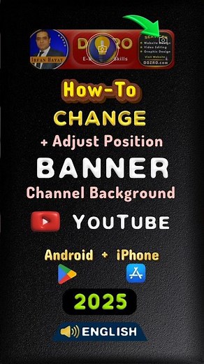 Change Banner of YouTube Channel on Mobile Phone #youtubebanner | Adjust/Set Banner Position
