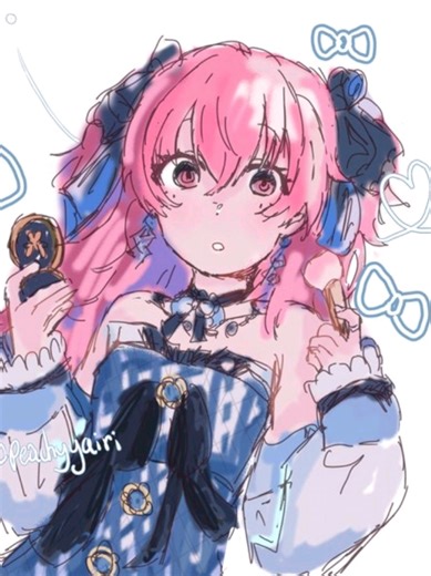 🍑 } ࣪ ִֶָ☾.⭒ 2 days untill airi's birthday!! (im not prepared) / if you're gonna ask, it's made in ibispaint, i just use Spotify to put in the song and look it may be garbage but atleast it's not AI guys 🥹 ( art made by @ivy_airii on tiktok two of them i got from Twitter! )/ tags : #fyp #views #xyzbca #momoiairi #airi7 edit