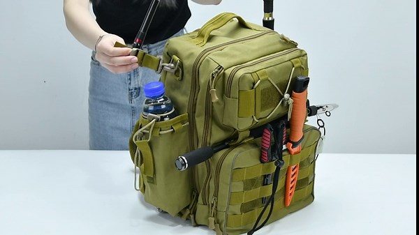 Goture Fishing Tackle Backpack with Rod Holder, Water-Resistant Tactical Sling Bag for Outdoor, Hiking, Camping, Stores 6 x 3600 Tackle Boxes