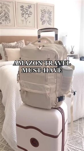 This travel backpack has everything! Find it in our Bl0! #fy #travel #vacation #amazonmusthaves #beach #airplane