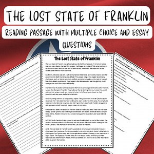 The Lost State of Franklin Reading Passage Worksheet | Comprehension & Writing