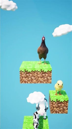 Chicken, Cow cute vs Dog cute! Funny animals escaping the clouds