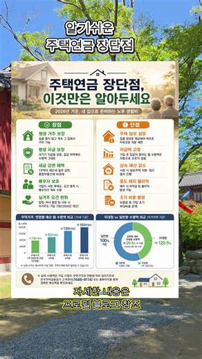 주택연금 장단점 (2026년 기준) #주택연금 #노후연금 #노후대책 #5060 #노후준비