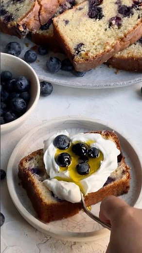 Perfectly Moist Lemon Blueberry Loaf 🫐🍋 #dessertrecipe #baking #springrecipes