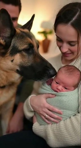💖 Newborn Baby Meets German Shepherd for the First Time!