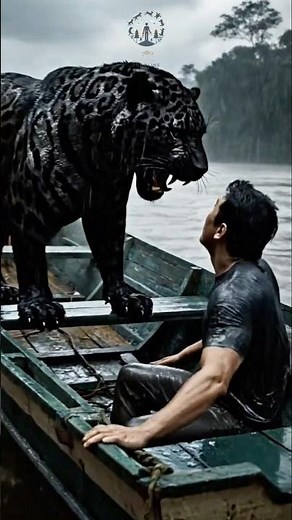 Black jaguar leads a boater to save three cubs from a flood | Animal Rescue Story #animalrescue