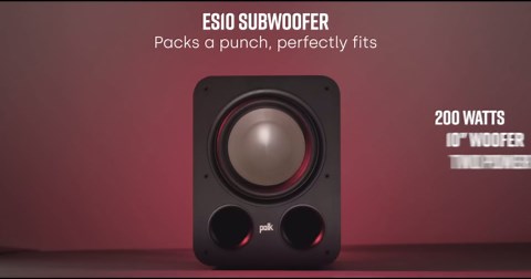 Polk Audio Signature Elite ES8 Powered Subwoofer (Black), 8" Long-Throw Woofer with Mineral-Filled Polymer Cone, 100W Class D Amplifier, Front Firing Home Subwoofer, Time-Smart Phase Control