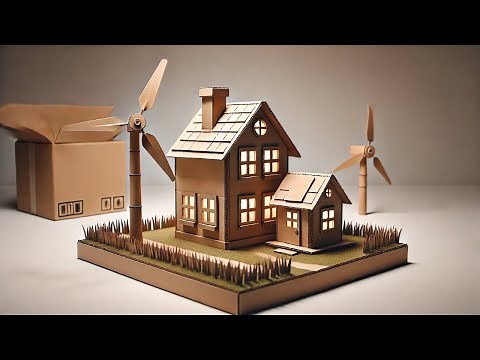 How to Make Working Model of a Wind Turbine from Cardboard | school project