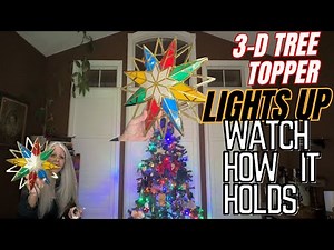 Stunning 3D Lighted Tree Topper – Elegant 8-Point Star with LED Glow