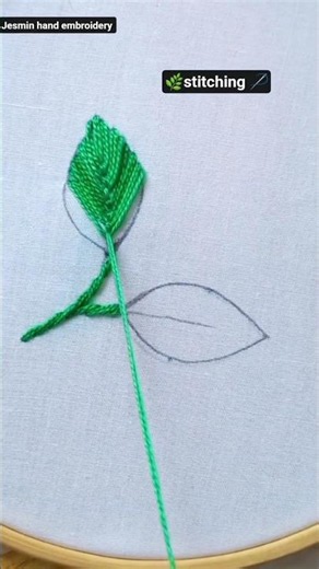 beautiful leaf embroidery tutorial#stitch#fishbone#embroidery #stitchtricks#stitching#art#diy#yt