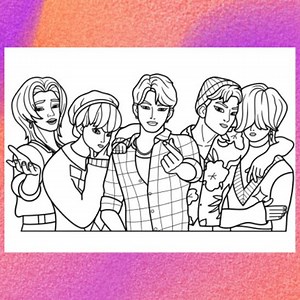 K-pop Fan-art Coloring Page, 1 PNG and 1 PDF A4 Size, Printable / Digital Download - Etsy