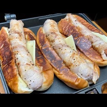 ウインナーの肉巻きホットドッグをウイスキーのハイボール割りでキメるだけの動画