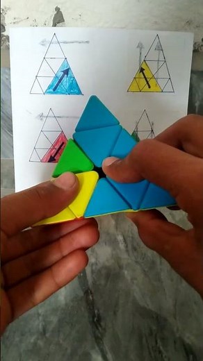 how to solve pyramid rubik's cube solve in magic trick#rubikscube #puzzle #how #ytshorts #yotricks