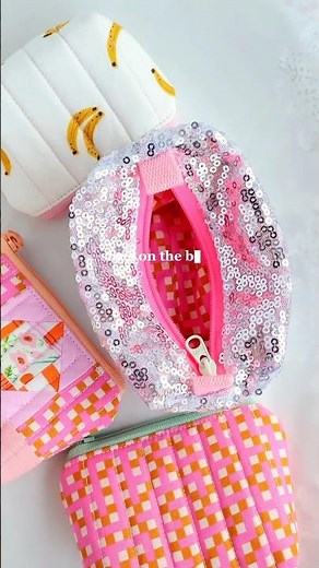 *sequin* Boxy Pouch 🪩 easy zipper bag, tough material #sewing