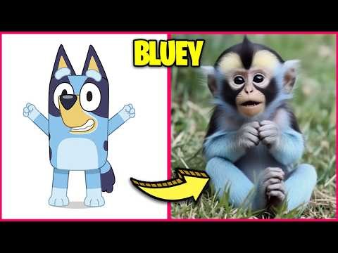 BLUEY Characters As BABY MONKEY🐵🐵🐵 And Other FAVORITES | Bluey Season 3