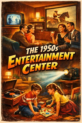 In the 1950s, the future of family entertainment had already arrived. 🎞️📺🏡 Inside the Westinghouse Total Electric Home, the living room becomes the ultimate entertainment center — a swiveling television, record player for the latest hits, board games, and even a built-in movie projector with a screen that drops from the ceiling. #VintageLiving #1950sHome #MidCenturyModern #Vintage_recipe #RetroFuture