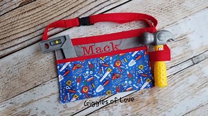 Toddler/kids Tool Belt (personalized Option, Tools Not Included) - Tools on Blue - Etsy