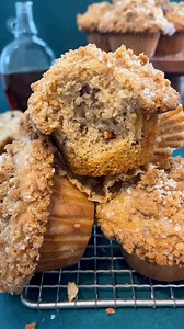 These are the best maple pecan muffins you’ll ever try — and I stand by that! 🍁 Perfect for fall, they’re great for breakfast or a sweet treat! Find this recipe and dozens more in my bakery style muffin cookbook! Comment “cookbook” and I’ll send you the link! #cookbook #muffins #baking #fallvibes #smallbusiness | The First Year