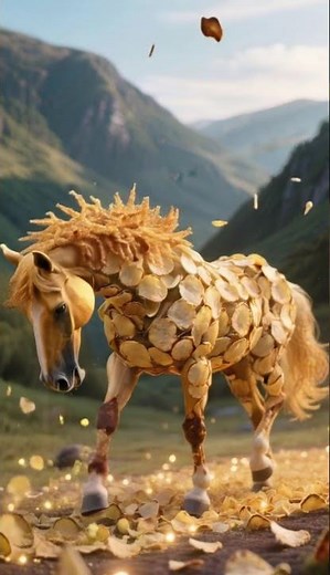 The Golden Horse of Crunch#animals #funnyanimals #horse