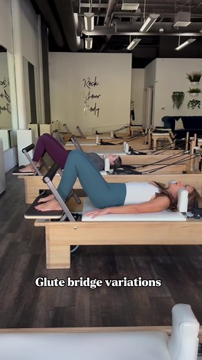 The glute bridge: a Pilates classic for a reason! 🍑✨ This move not only strengthens your glutes but also improves core stability, supports your lower back, and enhances hip mobility. Let’s break down 3 variations to elevate your practice: 1️⃣ Classic Glute Bridge: The foundation! Focuses on activating your glutes and hamstrings while engaging your core. Perfect for building strength and mastering proper alignment. 2️⃣ Elevated Glute Bridge: Feet raised on a platform for a deeper range of motion
