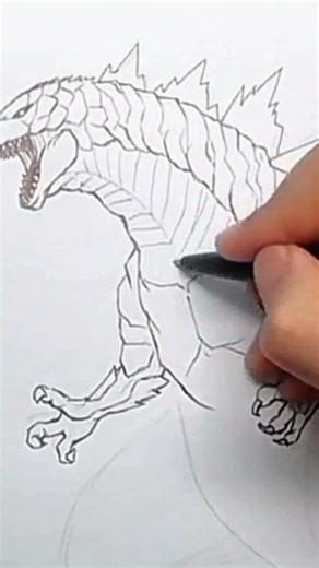 How To Draw Godzilla #drawing #howtodraw #sketch #art #shorts #godzilla