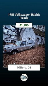 New Listings on VW Trucks For Sale! 1.) 1980 Volkswagen Rabbit Diesel Pickup located in Silsbee, TX - $2,800 2.) 1978 Volkswagen Rabbit located in Toccoa, GA - $1,200 3.) 1981 Volkswagen Rabbit Pickup located in Sunapee, NH - $4,250 4.) 1981 Volkswagen Rabbit Pickup located in Milford, DE - $1,100 To get more info on these VW Rabbit Pickup trucks and see more, visit the marketplace section on our website. #vwtruck #vwrabbitpickupforsale #vwrabbitpickup #vw #rabbitpickupforsale | VW Truck For Sal