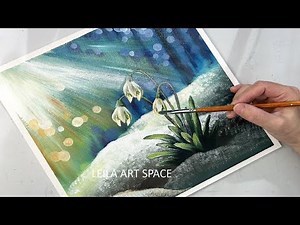 How To Paint Snowdrops In Acrylic, How To Paint Sunlight Effect