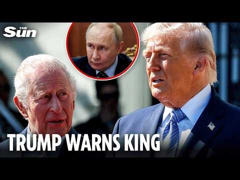Moment Trump gives chilling three-word Putin warning to King Charles as pair meet at White House