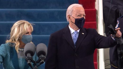 Joe Biden's entrance to his inauguration