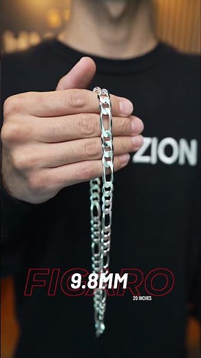 How a 9.8mm Figaro Chain Looks at 20 inch | Sterling Silver Fit Demo