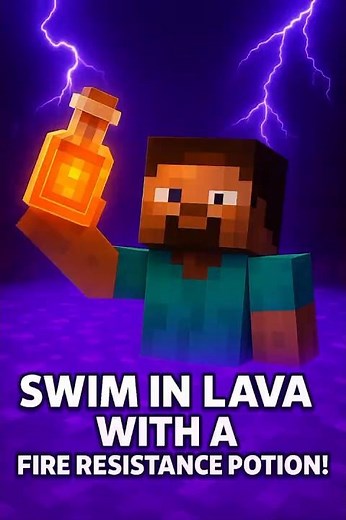 Minecraft Lava Secret 🔥 Swim in Lava with Fire Resistance Potion!