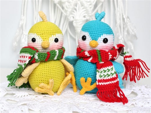 Bird Crochet Pattern PDF Amigurumi Toy Tutorial Winter Birds - Etsy