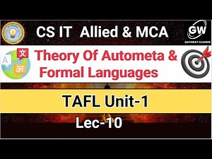 Lec-10 I UNIT-1 Theory of Automata and Formal Languages I TAFL I GATEWAY CLASSES I AKTU