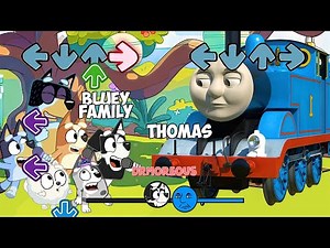FNF Bluey Family VS NEW 3D Thomas (Can Can) - Friday Night Funkin'