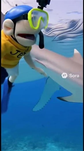 Jeffy swimming with sharks and whales #jeffy #ai