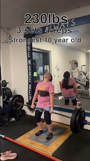230 deadlift 3 sets 3. Strongest 10 year old #shorts #gymgirl #squat #gym #gymlife #sophiebell