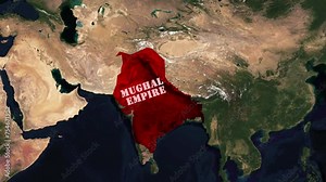 Map of the Mughal Empire around 1600AD.Mughal Empire map.