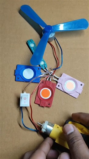 powering dc fan with metal gear motor #diy #shortvideo