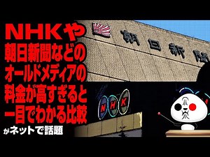 「NHKや朝日新聞などのオールドメディアの料金が高すぎると一目でわかる比較」が話題