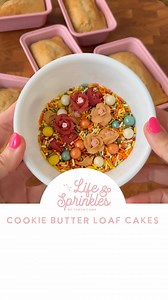 Cookie Butter Cream Cheese Mini Loaf Cakes 😄 Next dessert for my Eras Collection with @sheri_wilson_ is for Evermore! Sprinkles are @sprinklepop.shop and frosting recipe below: 1 block of cream cheese, room temperature 1 stick of salted butter 4 c powdered sugar 1 tsp vanilla extract 1/3 cup cookie butter 1 tbsp heavy cream, only if needed In a mixing bowl, beat the cream cheese until smooth. Make sure there are no lumps. Add in the butter and beat until fully combined and smooth. Mix in half o