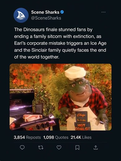The Tragic Ending to the Dinosaurs Sitcom. #movietok #foryou #90s | dinosaurs future episode