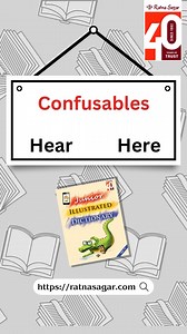 Confusables are words or phrases that look or sound alike, confusing when used. 👉 Today's pair is 'here' & 'hear'. 👉 Get your hands on RS JID, the ideal dictionary for young learners. 👉 Available on Flipkart at https://bityl.co/M2TI. #ratnasagar #RatnaSagar #english #grammar #commonerrors #errors #education #learning #funlearning #pronunciation #englishwords #spokenlanguage #RSJID #dictionary #JID #confusables #wordsoftenconfused | Ratna Sagar P Ltd