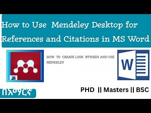 How to Use Mendeley Desktop for References and Citations in MS Word
